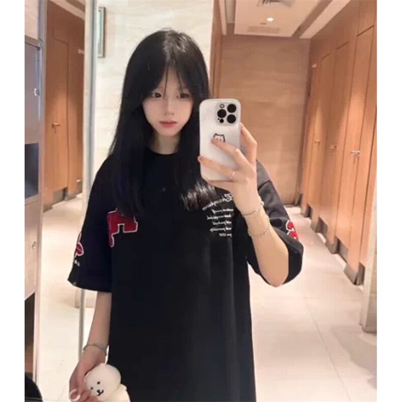 万针全刺绣工艺抖音得物高品质260克重磅纯棉双纱美式高街短袖T恤,男装T恤,电商A486