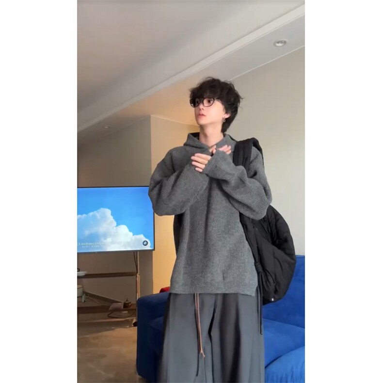 现货连帽宽松男女同款毛衣M5306-p65,男装针织衫/毛衣,星座1212