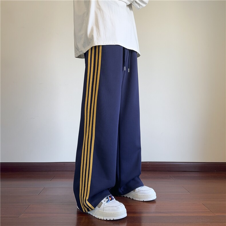 INS秋季新款美式条纹设计运动宽松休闲卫裤B315-K25612-特p40控78,男装休闲裤,电商B315