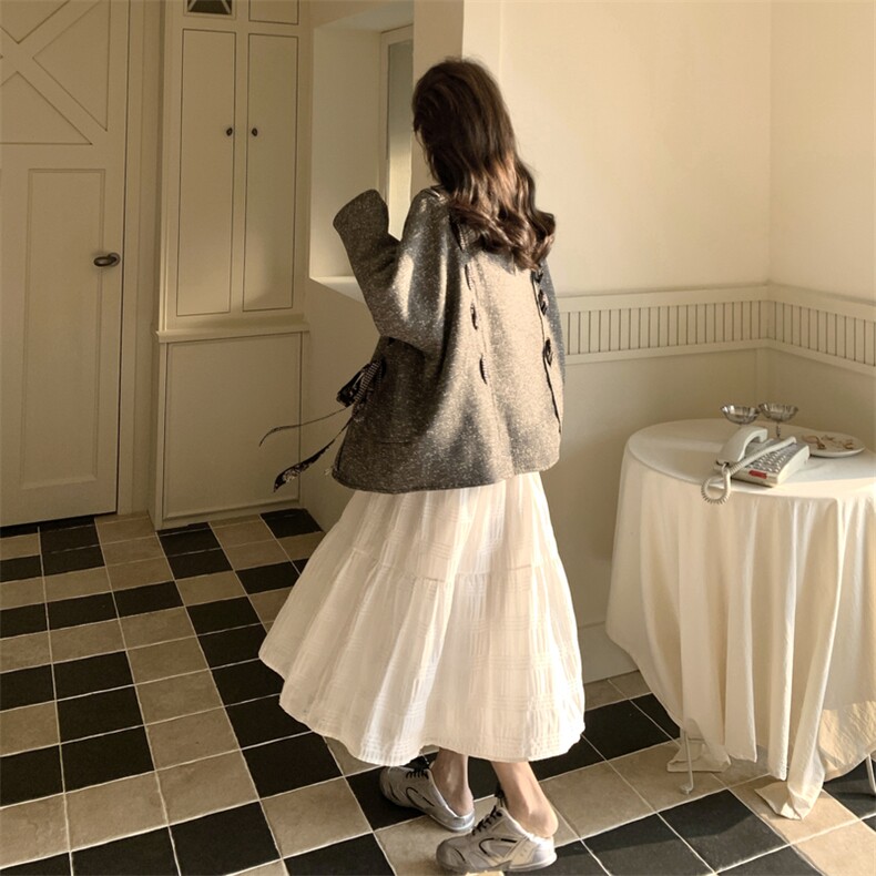 26春装新款松弛感灰色飘带外套9013P175K288,女装短外套,2C236