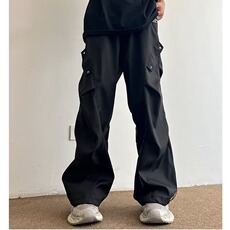 【002】口袋伞兵工装裤男女宽松休闲裤阔腿直筒长裤A079-L15-P44，男装工装外套，电商A079