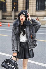 狐狸毛领牛仔外套！MLXL！现货！！，其它，欧雅斯丹·尔