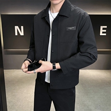 休闲纯色长袖上衣男贴标休闲百搭夹克A329-JK5091-P95，男装夹克，电商A329