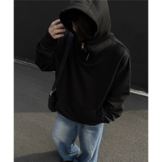 秋冬美式420克重磅忍者半拉链连帽卫衣宽松休闲卫衣外套D396P78，男装卫衣，电商A335-1（原A458）