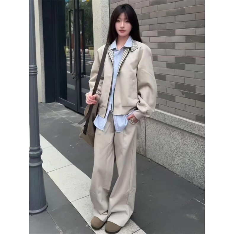 气质时尚潮流原宿慵懒文艺简约新款美式复古拼接哈灵顿夹克外套,男装夹克,星座506A
