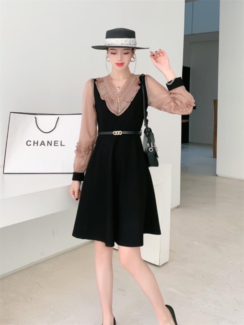 秋冬打底连衣裙，女装连衣裙，蕃米莉