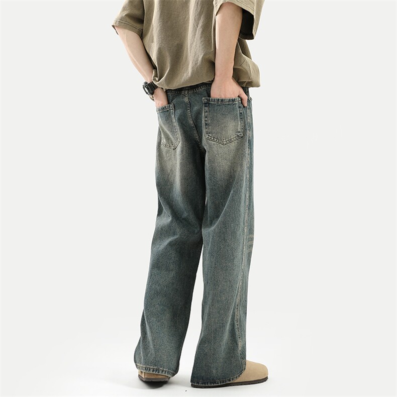 C315-G3011现货高质量重工洗水猫须马骝牛仔裤(P65限89)4，男装牛仔裤，电商C315