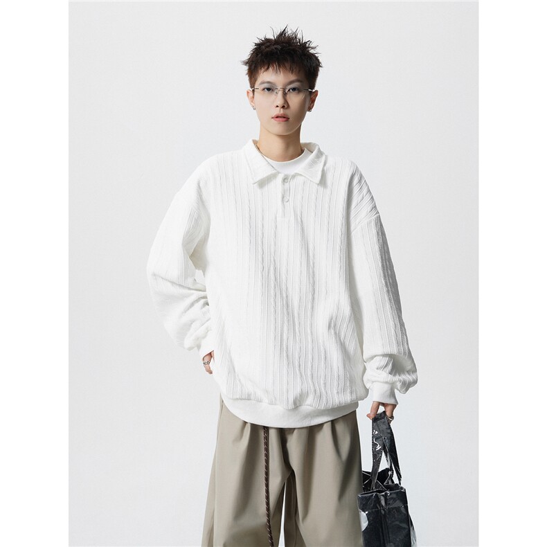 TWY27特P38控68polo圆领条纹情侣卫衣宽松外套男97聚酯纤维3氨纶,女装短外套,电商B370