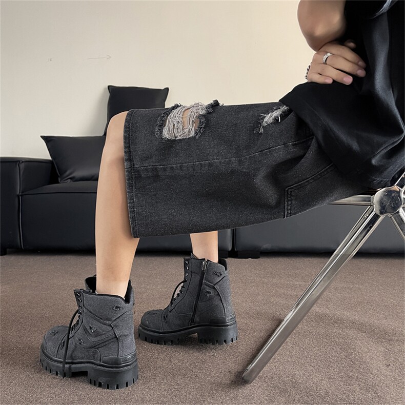 高街牛仔短裤男士韩版潮流破洞百搭2024夏季ins五分裤RK1777-P37,男装牛仔裤,星座412-3