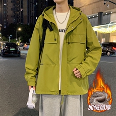 AJ233-90冬季加绒加厚连帽冲锋衣防风防水棉衣外套，男装棉衣，星座109