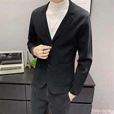 网图现货79368-P75休闲针织开衫男士线衣西装领毛衣外套男韩版，男装针织衫/毛衣，电商D310B