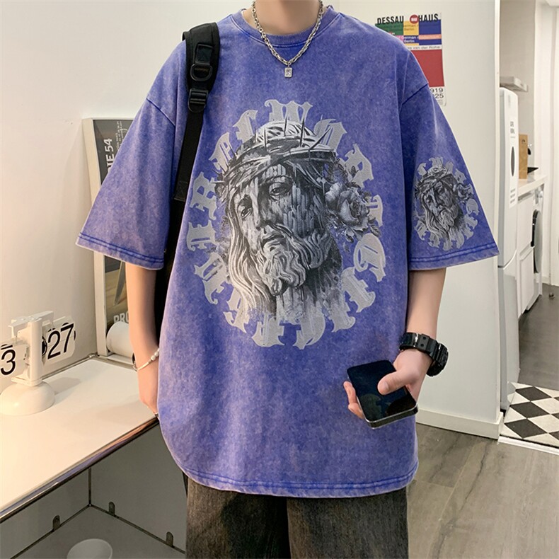 B239-X1005-P38耶稣抽象短袖T恤男,男装T恤,星座514-2(原B239)