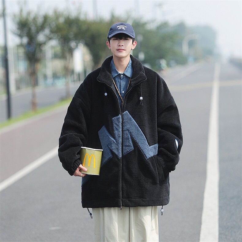 中性风立领羊羔绒棉服冬季cityboy加厚棉衣男女同款M8865-P100图片