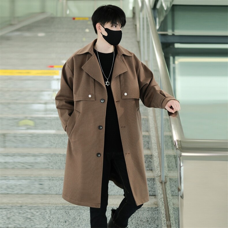 得物/直播【精品大货】风衣男中长款毛呢大衣男F911批125外景C，男装风衣，星座401