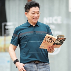 夏季男士短袖T恤商务翻领polo衫男上衣服休闲半袖体恤带领上衣，男装T恤，电商B212（原钱塘6029）