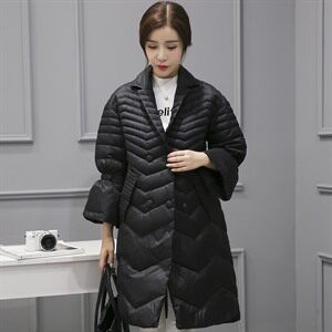 断码特价羽绒服纯色时尚气质长袖中长款韩版百搭简约街头甜美图片