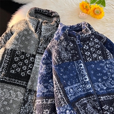 新款现货~2023港风新款500克腰果花加厚羊羔毛棉服情侣MY99-P120，男装棉衣，电商A021