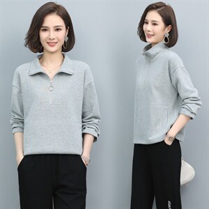 长期现货，女士卫衣春秋款2022年新款宽松时尚秋冬减龄长袖上衣潮,女装卫衣/绒衫,涵誉