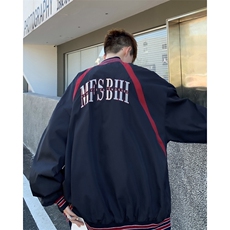 秋款男立领夹克条纹字母印花宽松外套Jk0517P55，男装夹克，星座1013-1