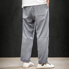 2021新款春夏季中国风男装大码休闲裤直筒裤男QT6008-1-K65-P65，男装休闲裤，电商A008
