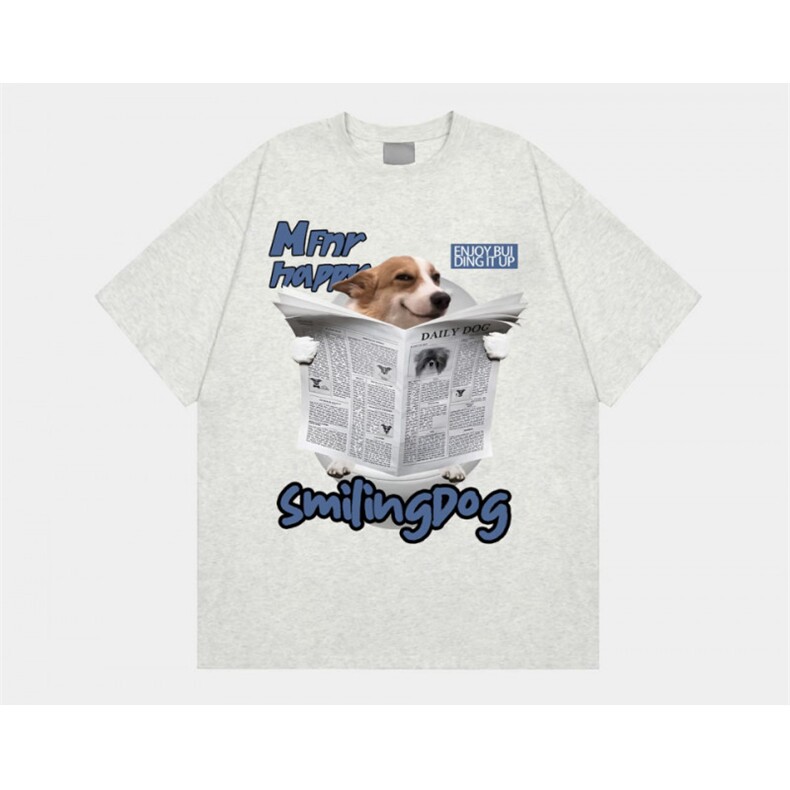 网图现货三本针高品质动物印花圆领宽松短袖T恤半袖2775-P29，男装T恤，电商C310-1