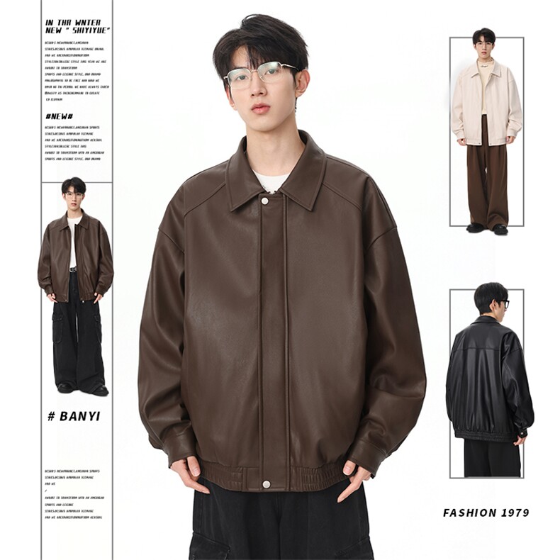 春季2026皮衣韩系港风高级感休闲防风夹克外套Q2499-TP5588,男装夹克,电商A102