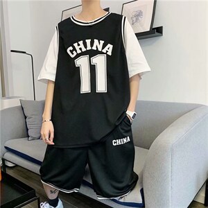 夏季潮牌ins短袖t恤休闲运动套装帅气短裤嘻哈训练篮球衣tz303-36,男装休闲套装,星座1008-1