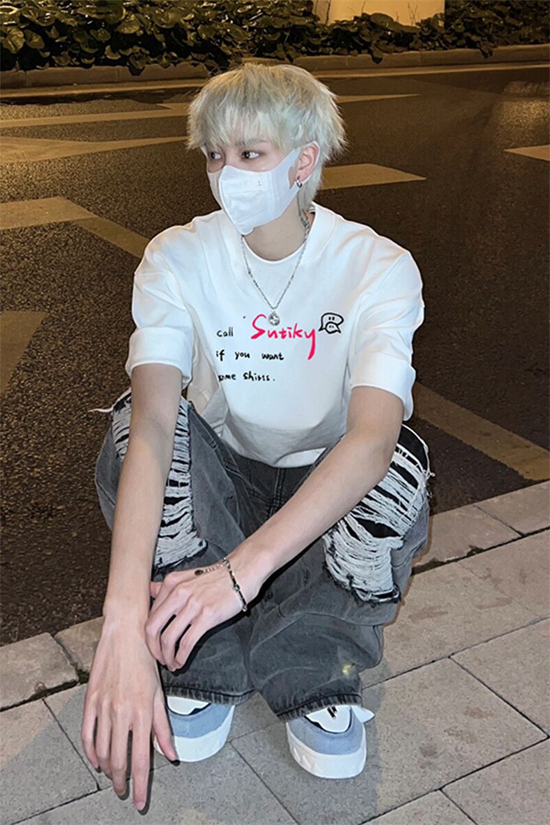 重磅精梳棉高级感短袖t恤美式复古简约XZ310A-4-T35,男装T恤,星座310A-4