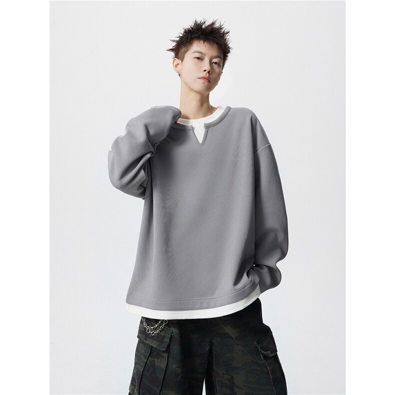 WY2557-特P30控5895聚酯纤维5氨纶春秋假两件宽松圆领卫衣外套男,女装短外套,电商B370