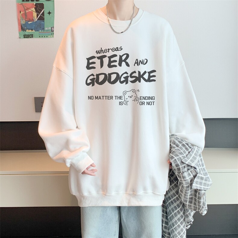 已注册400高克重华棉卫衣男新款秋冬圆领宽松WY00282/P35加绒P45，男装卫衣，电商B316