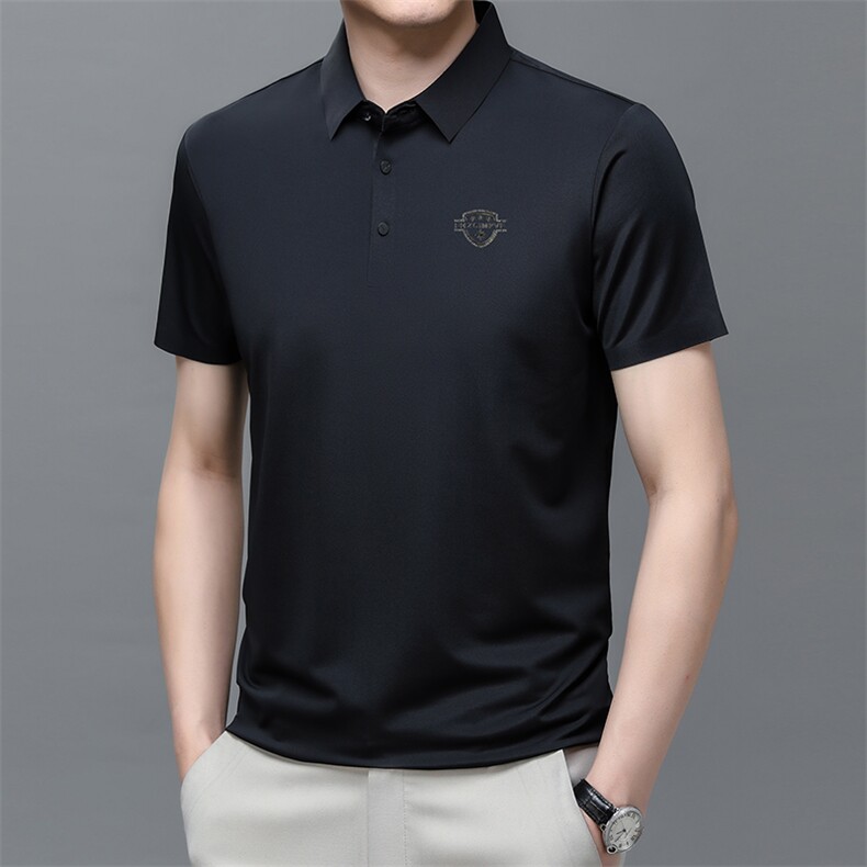 短袖T恤男士夏季新款冰丝Polo衫商务休闲纯色百搭免烫体恤男,男装T恤,电商B212（原钱塘6029）