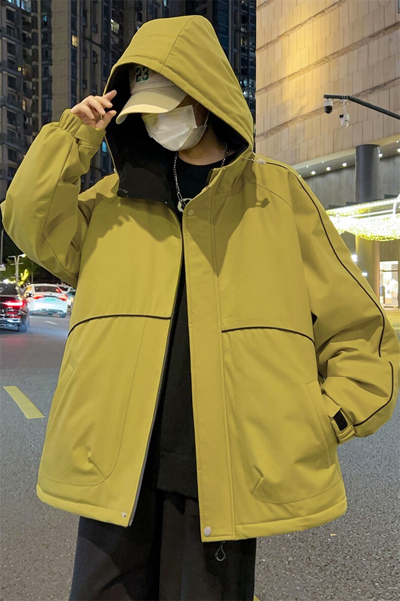 冬季大码L-8XL加绒加厚休闲个性拼连帽棉衣男外套,男装棉衣,星座209