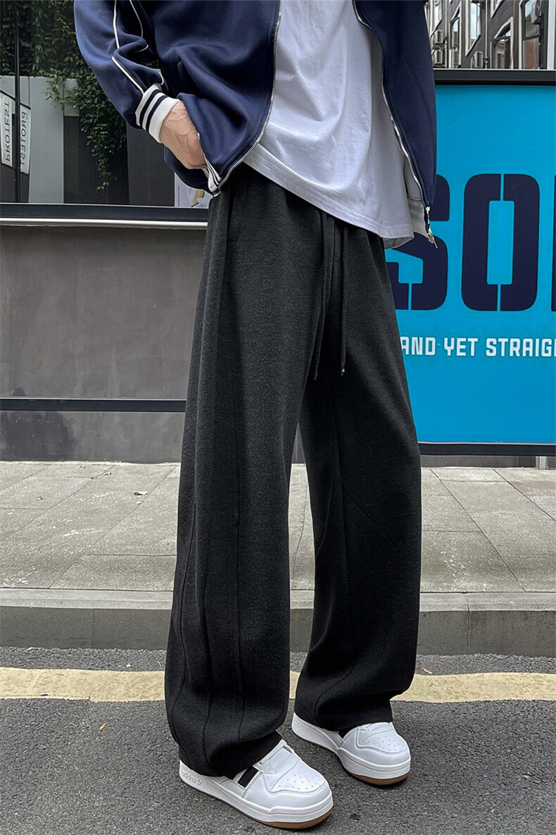 25秋季新款潮牌羚羊绒斜纹宽松休闲弯刀裤男5012特批48,男装休闲裤,电商C305A