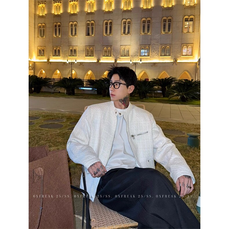 新贵老钱风编织格子小香风正肩夹克外套JK983特P82,男装夹克,星座908-1