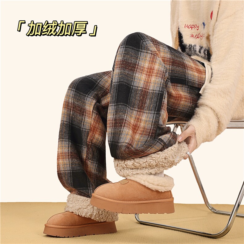 2025冬季潮流黑咖格宽松休闲加厚外穿棉裤B315-K25898JR-p65控88，男装棉裤，电商B315