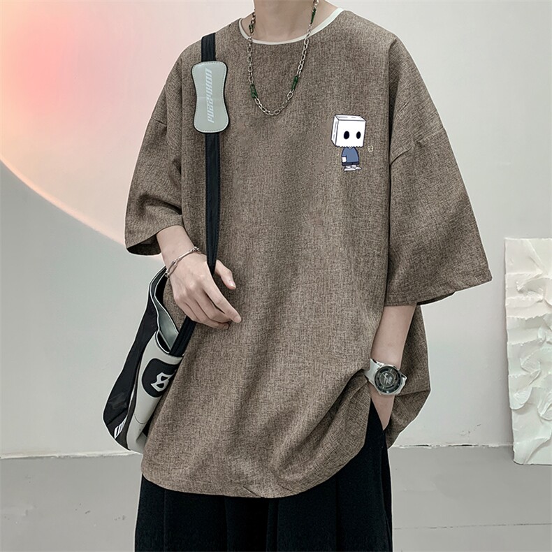 风复古亚麻短袖男棉麻t恤男半袖ZT71400-P35,男装T恤,电商A040