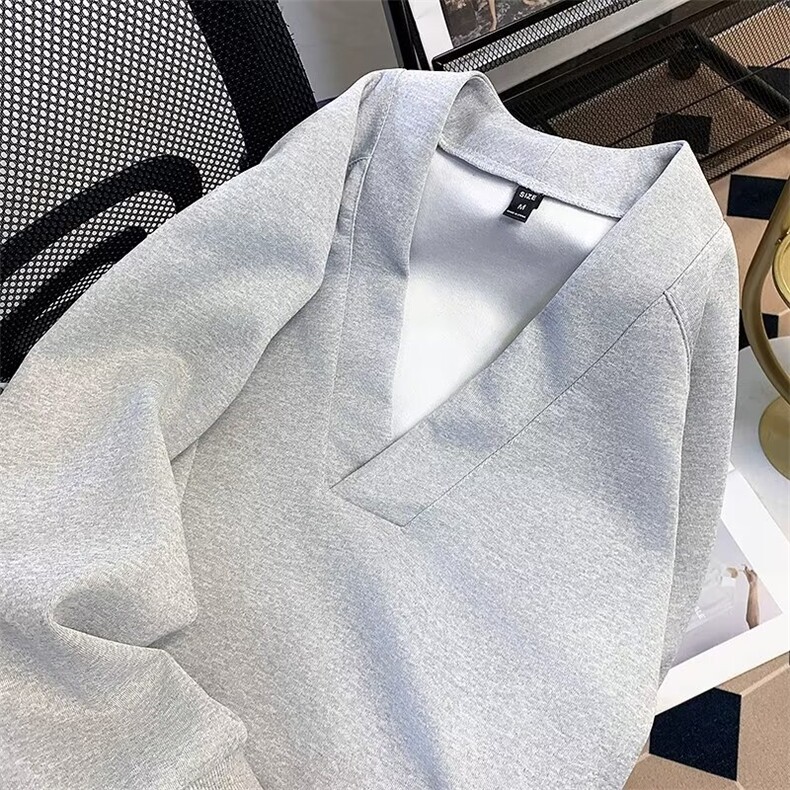 MIXHYHY秋季新款日系学院风V领卫衣男女宽松简约上衣WB305-P46,男装卫衣,星座412-2