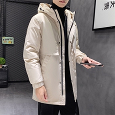 有版权连帽纯色班服团体情侣学生团建可印花羽绒服男士修身长款，男装羽绒服，星座301D-5(原星座1415）