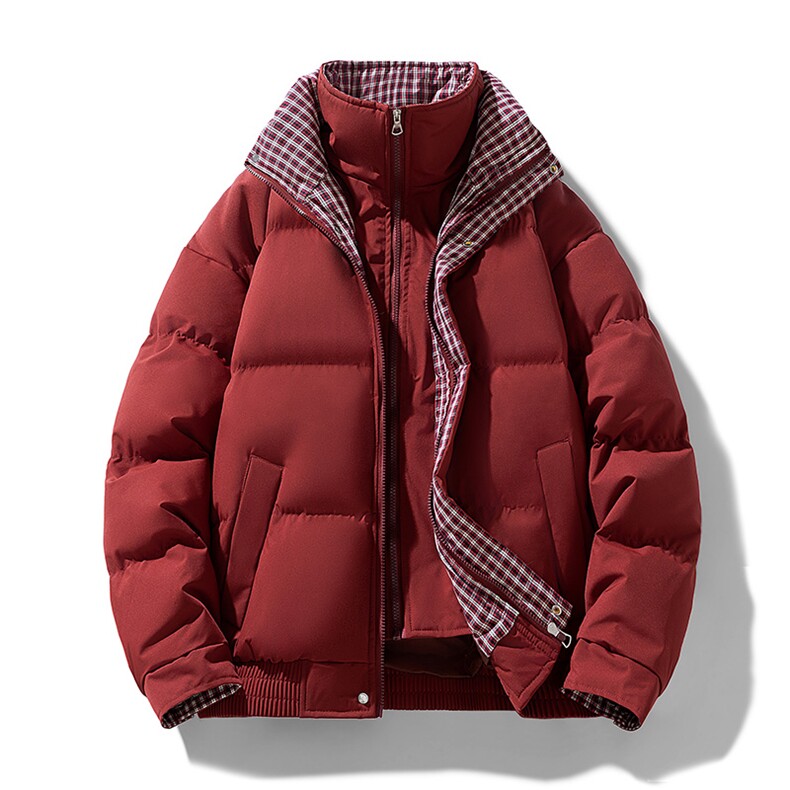冬季新品得物美式潮流高品质格子加绒加厚棉衣外套棉服MY5566-P88,男装棉衣,星座610B-1