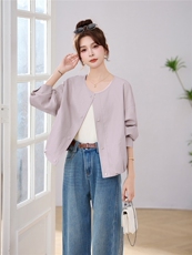 2026年春季休闲减龄假两件连帽皮衣短外套，女装短外套，深水步