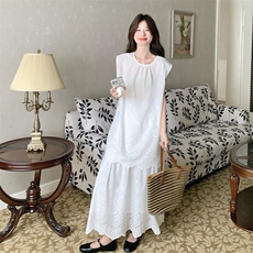 蕾丝刺绣无袖马甲背心衬衫半身裙套装女夏巨好看两件套大方得体，女装套装/套裙，浙宝217