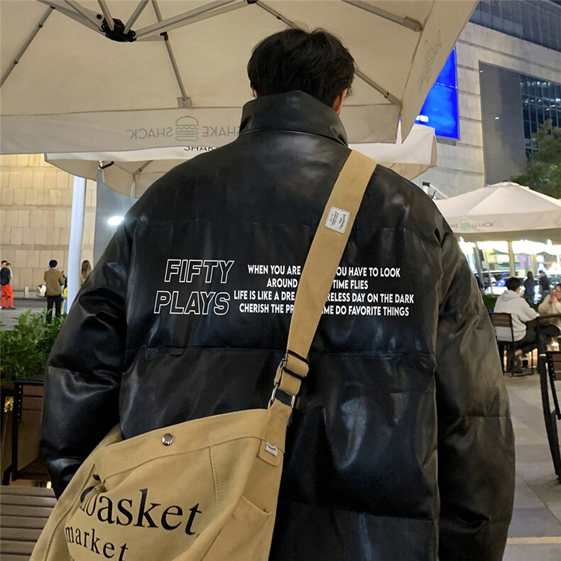 港风23新款冬季时尚百搭字母印花棉服外套MY6453P115控158,男装棉衣,电商A268A