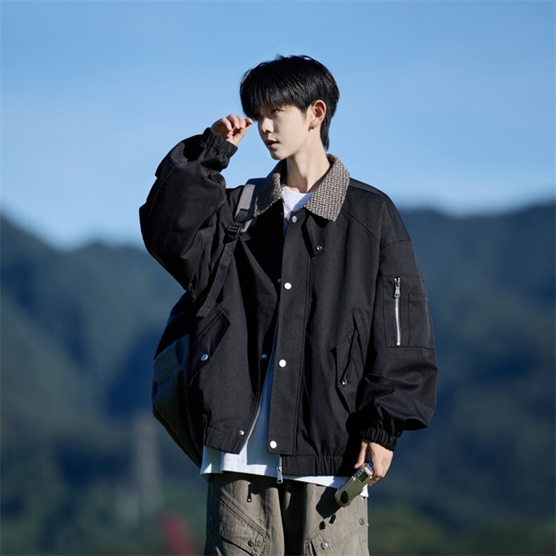 JK8866-P85L-9XL2025秋冬新款翻领工装夹克外套控148,男装夹克,星座109