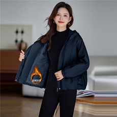 休闲百搭连帽夹棉加厚外套女2025冬季新款宽松显瘦短款派克服棉衣，女装棉衣/棉服，涵誉
