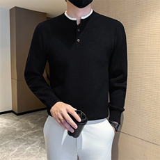 冬季店主风社会小伙痞帅立领假二件针织打底衫毛衣301A-1/M99/P58，男装T恤，星座301A-1