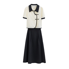 新中式国风套装女2024年夏季新款休闲时尚年轻款日常半身裙两件套，女装套装/套裙，依路服饰