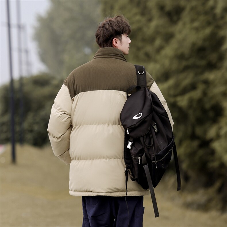 棉服撞色拼接灯芯绒外套男生冬季棉衣情侣装棉袄子M810-P85,男装棉衣,星座308B-2