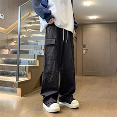 美式复古潮牌高腰休闲长裤男女春秋新款多口袋百搭高街工装直筒裤，男装工装外套，星座218-1（原230）