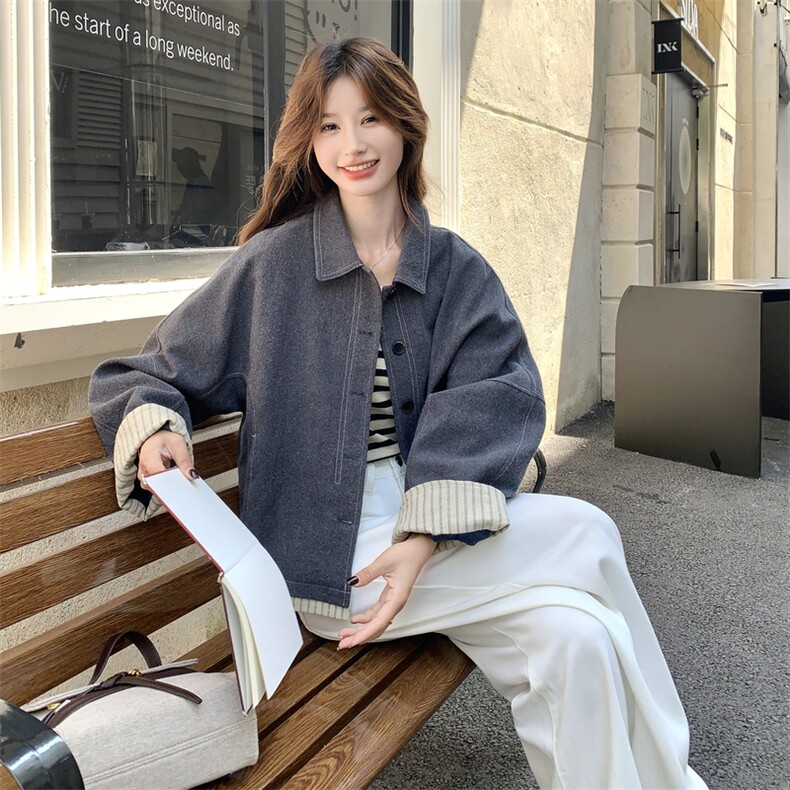 现货拼接短外套8850P175K268,女装短外套,2C201