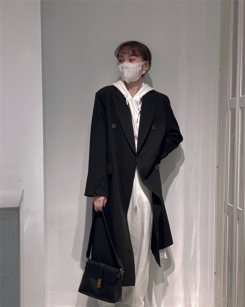 长款西装外套，女装西装，驿谷